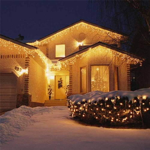 SOPLE 500LED CIEPŁY BIAŁY KURTYNA ZEWNĘTRZNA LAMPKI Z EFEKTEM FLASH