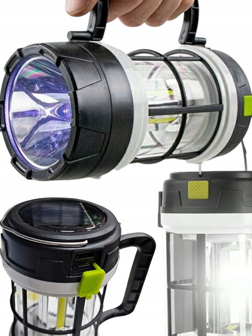 LAMPA KEMPINGOWA NAMIOT BIWAK CAMPING SOLARNA LED USB POWERBANK LATARKA