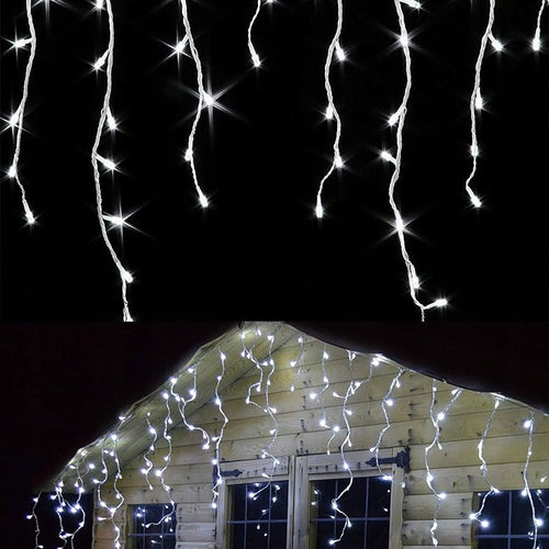 SOPLE 300 LED ZIMNY BIAŁY KURTYNA ŚWIETLNA LAMPKI Z EFEKTEM FLASH FLESH