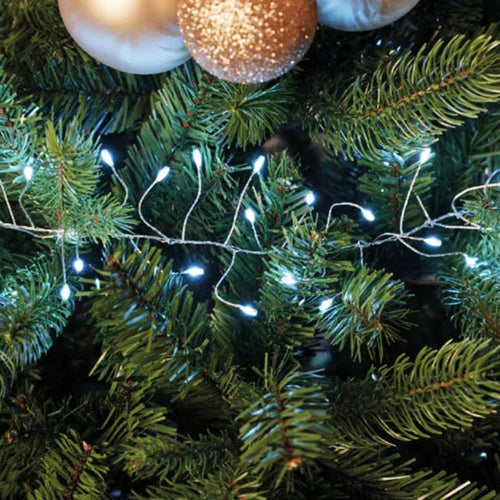 LAMPKI DRUCIKI 500LED 50M BIAŁY ZIMNY CHOINKOWE ŚWIATEŁKA ŻYŁKI NA PRĄD