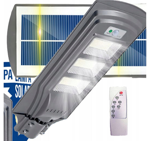 LAMPA SOLARNA LED LATARNIA ULICZNA CZUJNIK RUCHU ZMIERZCHU OGRODOWA+ PILOT