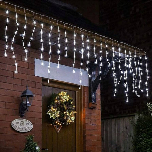 SOPLE 300 LED ZIMNY BIAŁY KURTYNA ŚWIETLNA LAMPKI Z EFEKTEM FLASH FLESH