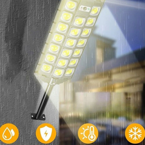 ZEWNĘTRZNA LAMPA LED SOLARNA Z CZUJNIKIEM RUCHU ZMIERZCHU + PILOT + UCHWYT