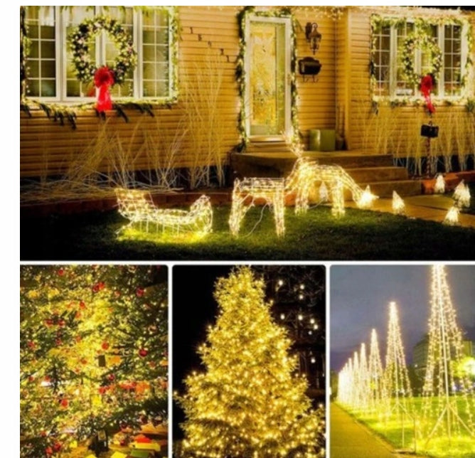 LAMPKI CHOINKOWE DRUCIKI 500LED BIAŁY CIEPŁY ŚWIATEŁKA ŻYŁKI NA PRĄD