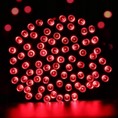 LAMPKI CHOINKOWE ŚWIĄTECZNE Czerwone 500 LED WEWNĘTRZNE ZEWNĘTRZNE