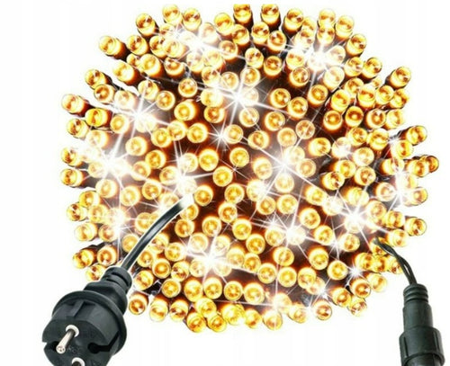 LAMPKI CHOINKOWE 1000 LED ZEWNĘTRZNE EFEKTY FLASH CIEPŁY BIAŁY