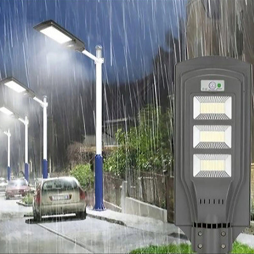 LAMPA SOLARNA LED LATARNIA ULICZNA CZUJNIK RUCHU ZMIERZCHU OGRODOWA+ PILOT
