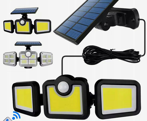 LAMPA SOLARNA 3w1 LED COB OSOBNY PANEL CZUJNIK RUCHU ZMIERZCHU MOCNY