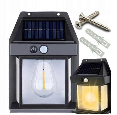 KINKIET ŚCIENNY CZUJNIK RUCHU ZMIERZCHU LAMPA SOLARNA LED ZEWNĘTRZNA