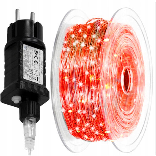 LAMPKI DRUCIKI 500LED 50M CZERWONY CHOINKOWE ŚWIATEŁKA ŻYŁKI NA PRĄD