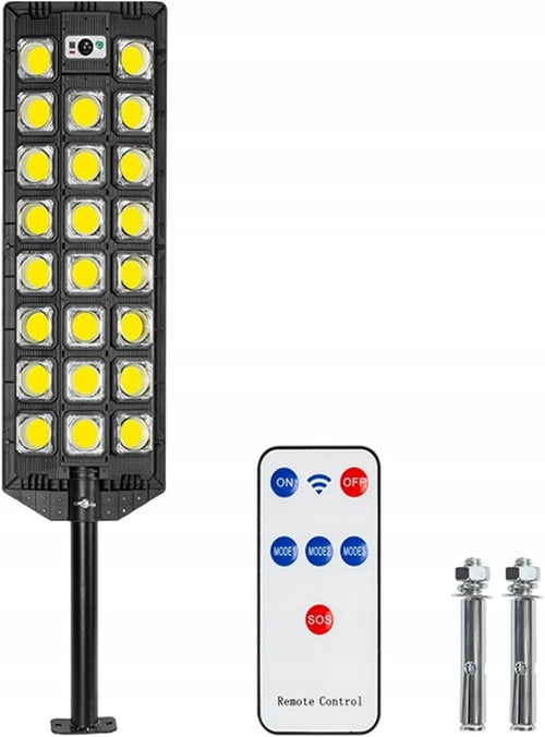 ZEWNĘTRZNA LAMPA LED SOLARNA Z CZUJNIKIEM RUCHU ZMIERZCHU + PILOT + UCHWYT