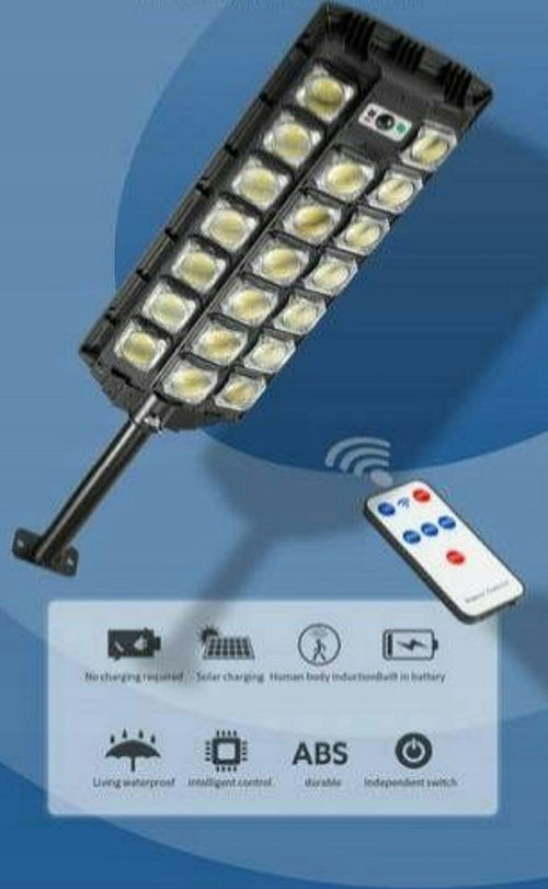 MOCNA LAMPA SOLARNA LED 2200W CZUJNIK ZMIERZCHU ULICZNA Z PILOTEM OGRODOWA