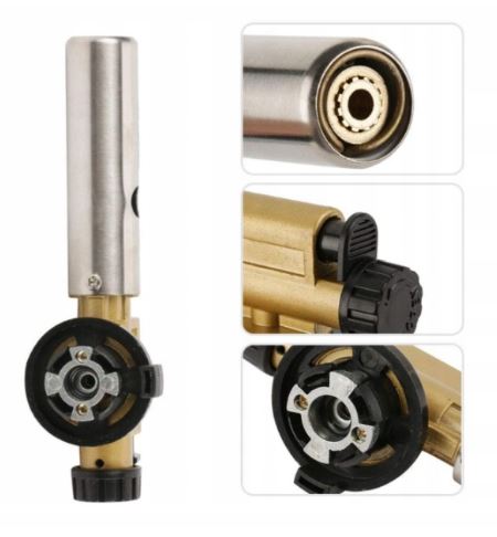 Palnik Gazowy METALOWY Piezo + 4x Kartusz GAZ Zestaw Camping Grill 1300°C