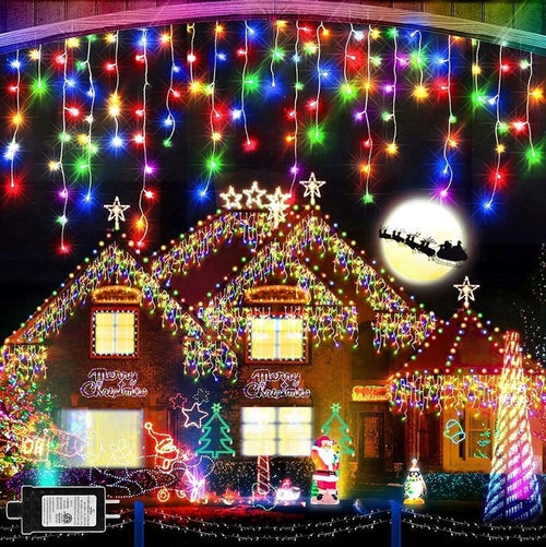 SOPLE 500LED kolorowe ZEWNĘTRZNA LAMPKI CHOINKOWE ISKRY FLASH
