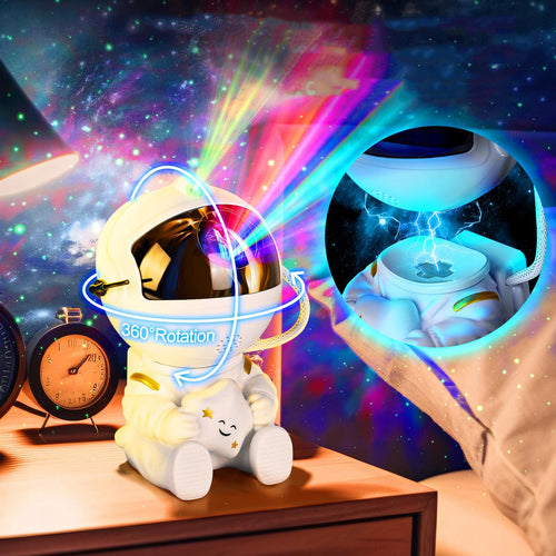 PROJEKTOR GWIAZD ASTRONAUTA LAMPKA NOCNA RZUTNIK DLA DZIECKA KOSMOS PILOT