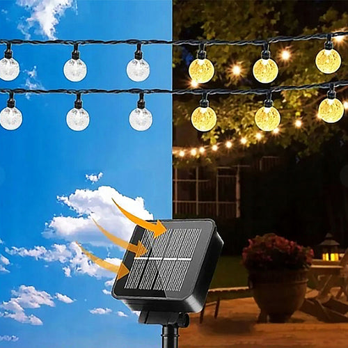 LAMKI SOLARNE GIRLANDA KULE BOMBKI CIEPŁY BIAŁY 6m