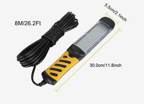 Lampa Latarka Warsztatowa 50V Hak/Magnes na Kablu 8m 120 Diod