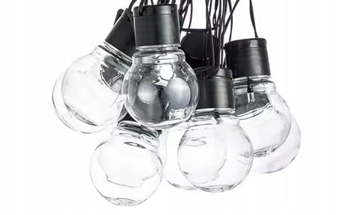 Lampa Solarna Girlanda Ogrodowa Świetlna 6 m LED 20 Żarówek Wodoodporność