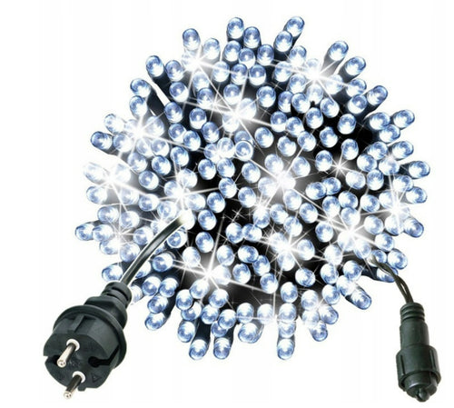 LAMPKI CHOINKOWE 1000 LED BIAŁE ZIMNE + FLASH ZEWNĘTRZNE IP44