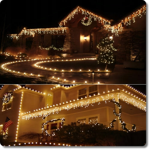 SOPLE 1000 LED KURTYNA LAMPKI ZEWNĘTRZNE IP44 FLASH Białe Ciepłe 36m