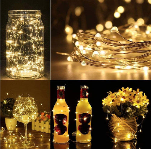 LAMPKI DRUCIKI 100LED CIEPŁY BIAŁY ŚWIATEŁKA MIRKO ŻYŁKI NA BATERIE ŚWIATŁO