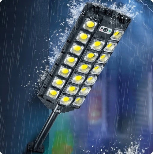 MOCNA LAMPA SOLARNA LED 2200W CZUJNIK ZMIERZCHU ULICZNA Z PILOTEM OGRODOWA