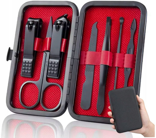 Zestaw do Manicure Pedicure Przybornik 8 el Do Paznokci W Etui Obcinacz