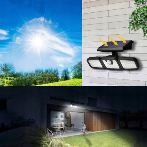 LAMPA SOLARNA 3w1 LED COB OSOBNY PANEL CZUJNIK RUCHU ZMIERZCHU MOCNY