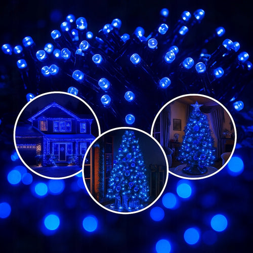 LAMPKI CHOINKOWE 300 LED ZEW/WEW NIEBIESKIE