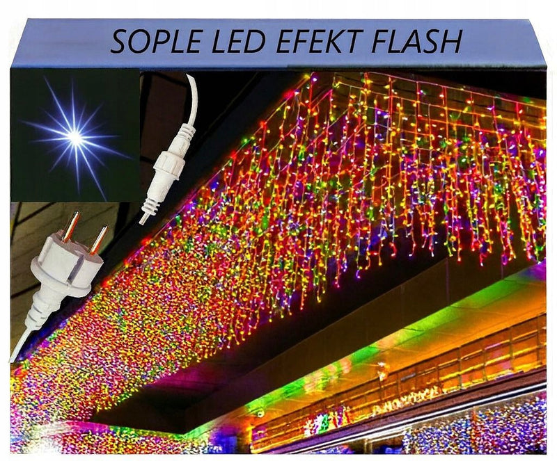 SOPLE 500LED kolorowe ZEWNĘTRZNA LAMPKI CHOINKOWE ISKRY FLASH