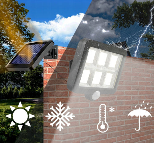 LAMPA SOLARNA LED Z CZUJNIKIEM RUCHU+ PILOT ZEWNĘTRZNA/WEWN. OSOBNY PANEL