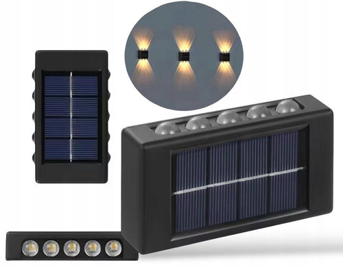 Lampa solarna Kinkiet 10 Led Ogród Zewnętrzna IP 65 Światło Góra Dół