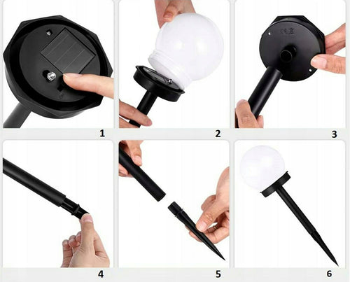 LAMPA SOLARNA KULA OGRODOWA BIAŁA LED 10cm Wbijana 2 szt Wodoodporna IP44