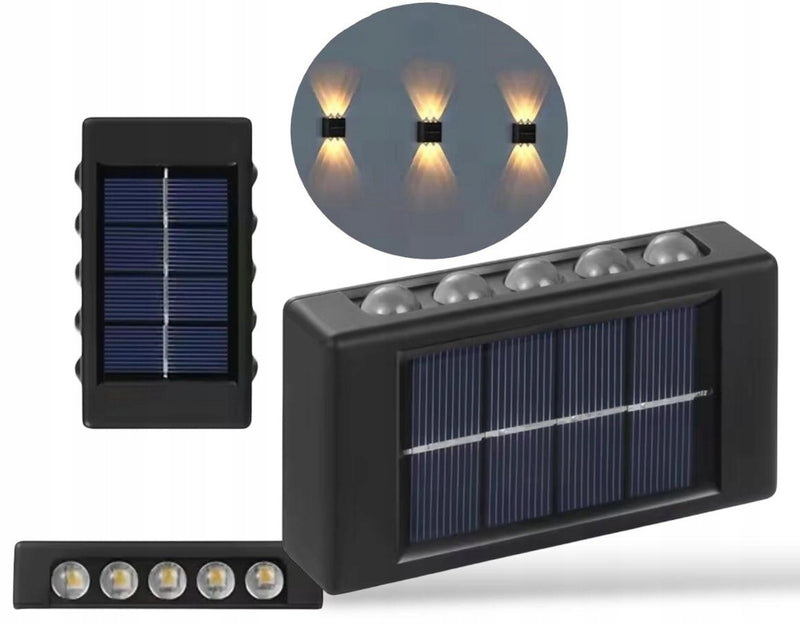 Lampa solarna Kinkiet 10 Led Ogród Zewnętrzna IP 65 Światło Góra Dół