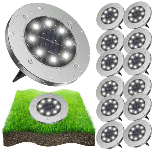 12X LAMPA SOLARNA LED Ogrodowa Wbijana Gruntowa Najazdowa CZUJNIK ZMIERZCHU