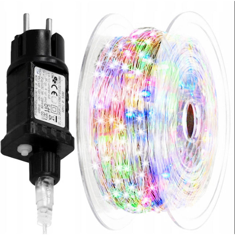 LAMPKI DRUCIKI 500LED 50M MULTIKOLOR CHOINKOWE ŚWIATEŁKA ŻYŁKI NA PRĄD