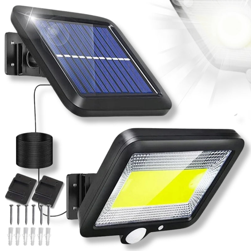 ŚCIENNA ULICZNA LAMPA SOLARNA Z CZUJNIKIEM ZASILANA SŁOŃCEM LED COB IP65