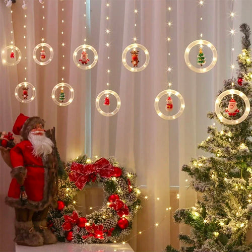 KURTYNA ŚWIETLNA GIRLANDA ŚWIĄTECZNA NA OKNO BALKON LAMPKI CHOINKOWE SOPLE