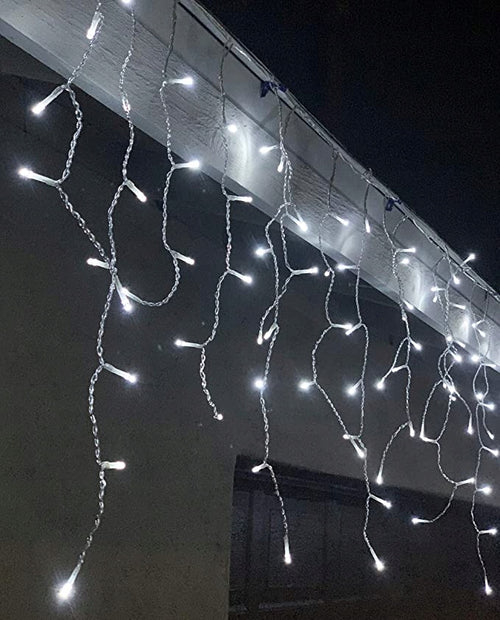 SOPLE 300 LED ZIMNY BIAŁY KURTYNA ŚWIETLNA LAMPKI Z EFEKTEM FLASH FLESH