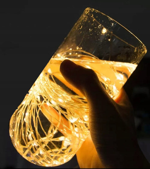 LAMPKI DRUCIKI 100LED CIEPŁY BIAŁY ŚWIATEŁKA MIRKO ŻYŁKI NA BATERIE ŚWIATŁO