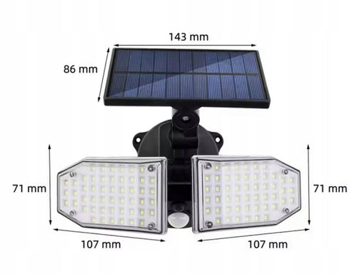 MOCNA LAMPA SOLARNA LED ZEWNĘTRZNA ULICZNA z CZUJNIKIEM