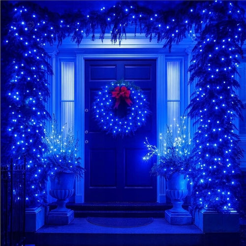 LAMPKI CHOINKOWE 300 LED ZEW/WEW NIEBIESKIE