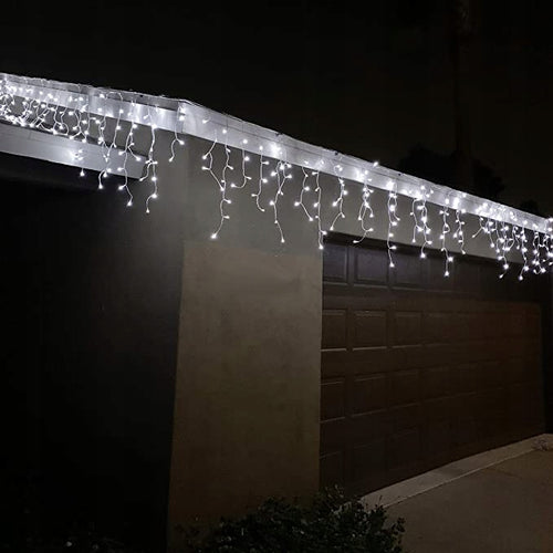 SOPLE 300 LED ZIMNY BIAŁY KURTYNA ŚWIETLNA LAMPKI Z EFEKTEM FLASH FLESH