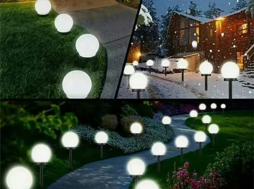 LAMPA SOLARNA KULA OGRODOWA BIAŁA LED 10cm Wbijana 2 szt Wodoodporna IP44