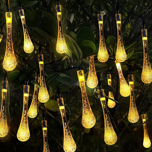 GIRLANDA SOLARNA 50led ŻARÓWEK 10m KROPLE SOPLE OGRODOWA WODOODPORNA IP44