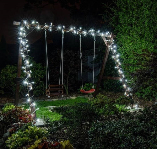 SOPLE 300 LED ZIMNY BIAŁY ZEWNĘTRZNA LAMPKI CHOINKOWE ISKRY FLASH