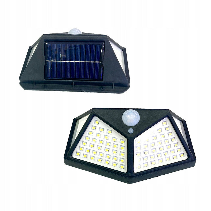 LAMPA SOLARNA 100 LED z czujnikiem ruchu, ścienna, elewacyjna