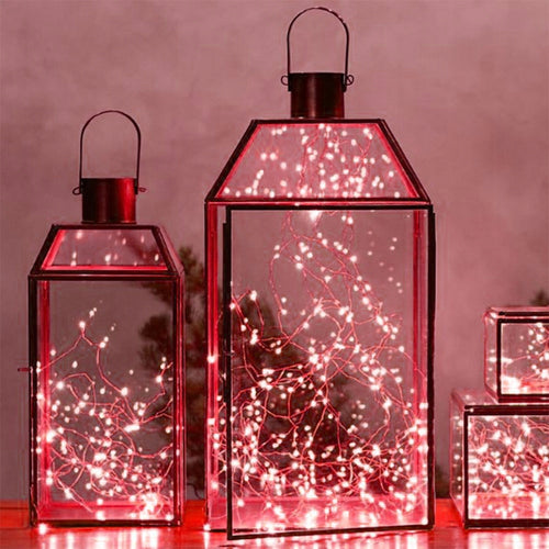 LAMPKI DRUCIKI 500LED 50M CZERWONY CHOINKOWE ŚWIATEŁKA ŻYŁKI NA PRĄD