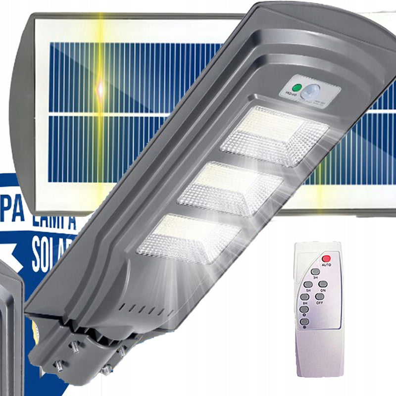 LAMPA SOLARNA LED LATARNIA ULICZNA CZUJNIK RUCHU ZMIERZCHU OGRODOWA+ PILOT