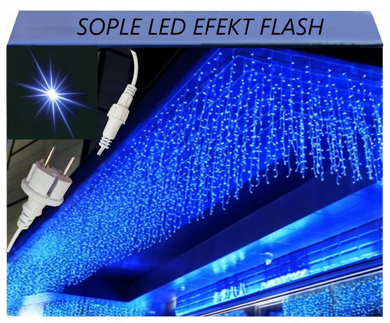 SOPLE 300 LED NIEBIESKIE ZEWNĘTRZNA LAMPKI CHOINKOWE + FLASH